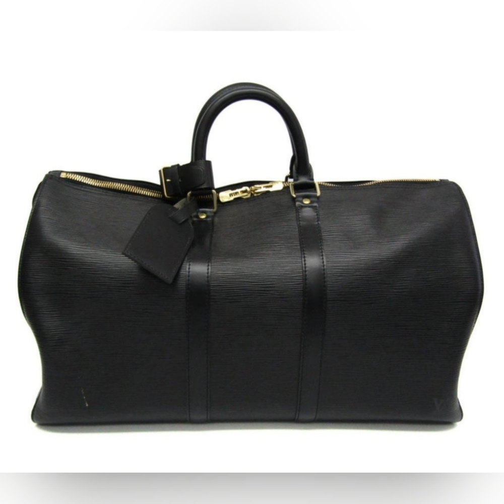 Authentic Louis Vuitton black epi keepall 45
